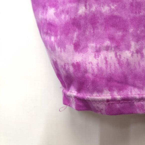 Aq Sport Crop Top Size L Tank Tie Dye Soft Stretchy Fuchsia Pink Festival Summer - Picture 2 of 4
